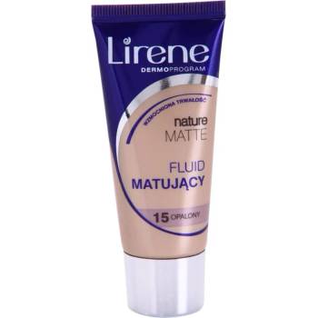 Lirene Nature Matte матиращ флуид фон дьо тен за дълготраен ефект цвят 15 Tanned 30ml