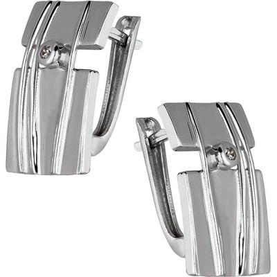 Zlaton Náušnice bílé zlato vzorované visací se zirkonem výška 1.6cm váha 3.95g 000222210249