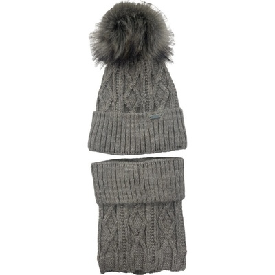 AJS Set čepice + nákrčník AJS 48-401/D hnědá