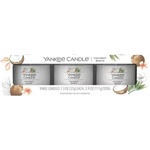 Yankee Candle Комплект Coconut Beach - Ароматна свещ, 3 х 37 g