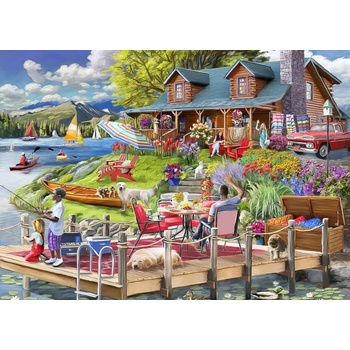 Bluebird Puzzle - Puzzle Lake View Cabin Mountain Time - 1 000 piese