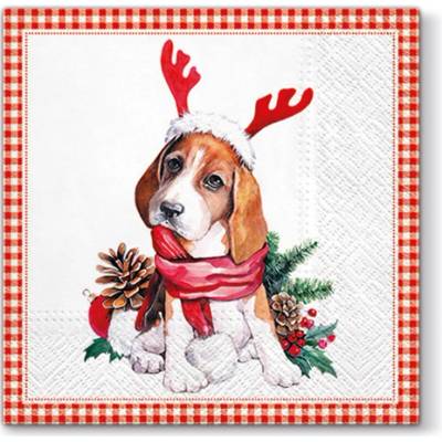 PAW servítky L Santa Dog 33X33cm