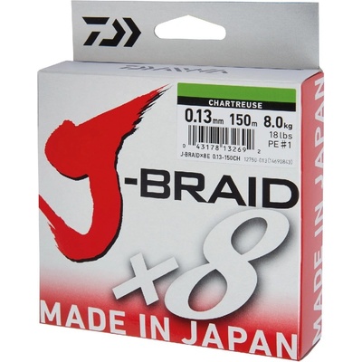 Daiwa šňůra J-BRAID Chartreuse 150m 0,06mm 4kg