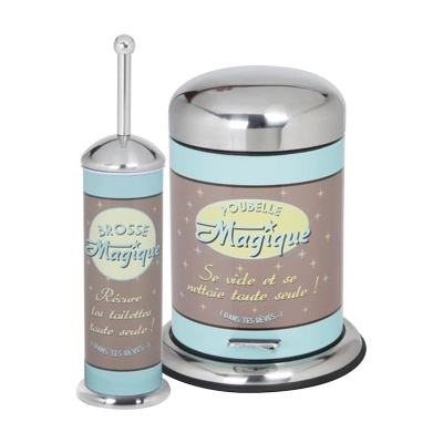 HORECANO G-К-кт за тоалетна с декор 2 части (кош с педал5л+Четка wc)(94694-001b) (018523)