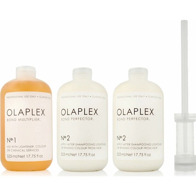 Olaplex Salon Kit No.1 Bond Multiplier 525 ml + No.2 Bond Perfector 2 x 525 ml + dávkovač možnosť Starý obal