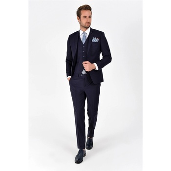 Centone Мъжки костюм с елек - Тъмно син #268165 (268165_Тъмно синьо)