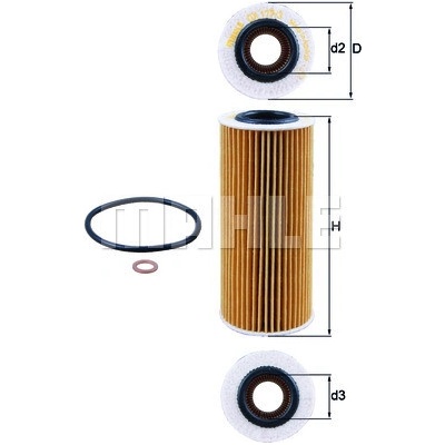 Olejový filter MAHLE ORIGINAL OX 177/3D (OX177/3D)