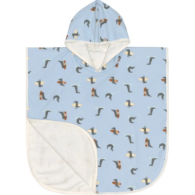 LÄSSIG Beach Poncho Crocodile Sky Blue