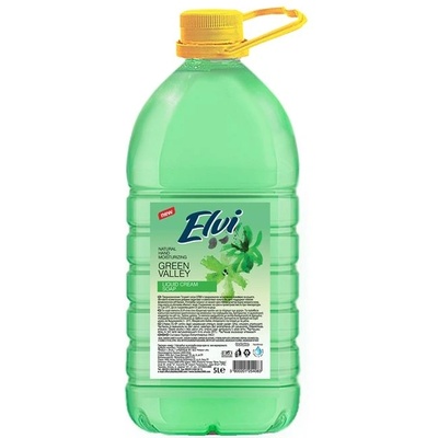 Elvi Течен сапун Elvi, билкови листа, 5 L, зелен