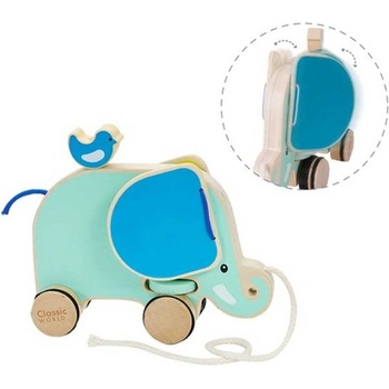 Classic World Детска дървена играчка за дърпане - Слонче