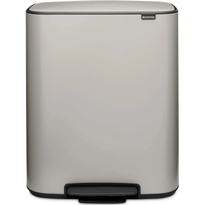 Brabantia Кош за боклук Brabantia Bo Pedal 1010450, 2x30 л, Плавно затваряне, Противоплъзгаща основа, Светлосив (1010450)