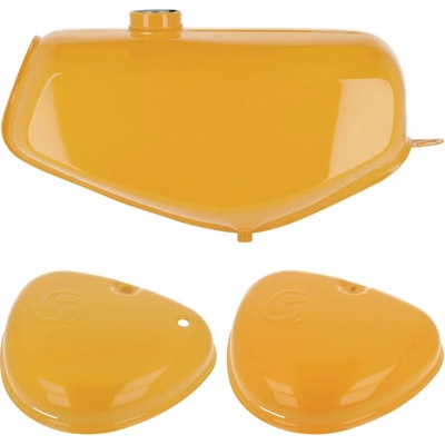 Nádrž so zaoblenými viečkami (sada), OKROVÁ ŽLTÁ (MZA) – Simson S50, S51, S70 Electronic
