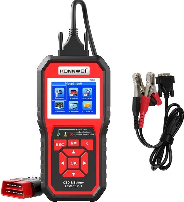 Konnwei KW870 автодиагностика OBD II скенер+тестер за акумулатори 6 - 12V (KW870)