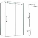 Fluminia Комплект душ кабина Mediterraneo Paloma сива 120x90 см и душ колона OMNIRES Y хром (paloma12090+Y1244X-6/KCR)