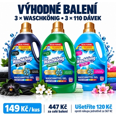 Waschkönig Gel na praní 3 x 3,305 l 110 PD