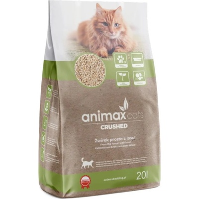 Animax cats - естествен дървен пясък за котки, 20 л, натрошен