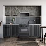  TAMARA 240 - кухня графитен мрамор и релефно черно (TAMARA240/kitchen/1)