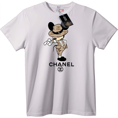 NOONEBRAND Тениска Chanel гангстер Mickey - 2XL, Black