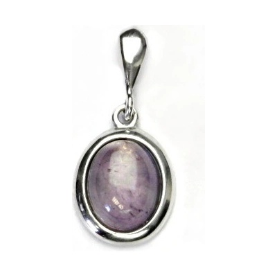 Čištín Stříbrný přívěsek přírodní ametyst P 1453
