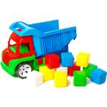 Bamsic ДЕТСКИ КАМИОН САМОСВАЛ С КУБЧЕТА 40 СМ 3 ЦВЯТА - armtoys