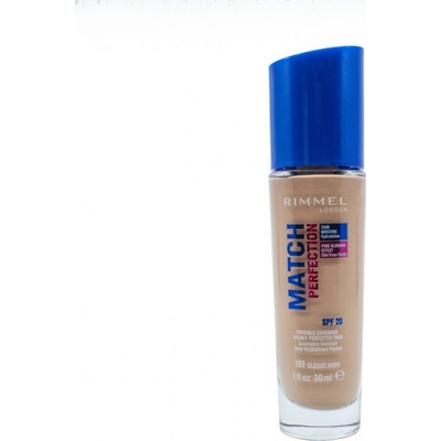 Rimmel London Match Perfection SPF20 tekutý make-up 101 Classic Ivory 30 ml