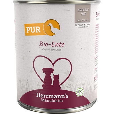 Herrmanns 6х800г Herrmann's Bio чисто месо, консервирана храна за кучета - био патешко