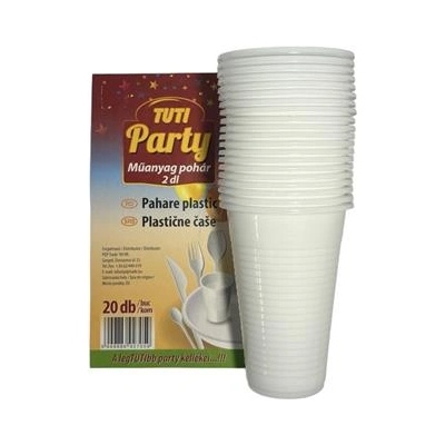 TUTI Пластмасова чаша, 2 dl, 20 бр, TUTI "Party" PDP_561 (PDP_561)