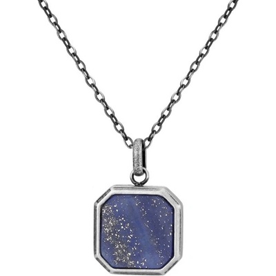 Manoki Pánský náhrdelník s modrým lapis lazuli antonio - chirurgická ocel WA828N Modrá