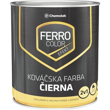 chemolak FERRO COLOR Efekt kováčska čierna 0,75L