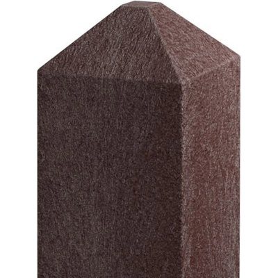 Recyklátový hranol 92x92 mm,2 m, diamant, hnědý