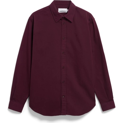 ARMEDANGELS Мъжка риза с копчета ARMEDANGELS Giaalo GMT Dye Shirt - Dark Cranberry - размер XL (033-2958-0114)