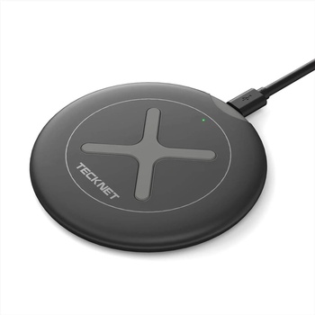 TeckNet EWC01030BA01 Wireless Charger - поставка (пад) за безжично зареждане с технология за бързо зареждане (10W) за Qi съвместими устройства (черен)