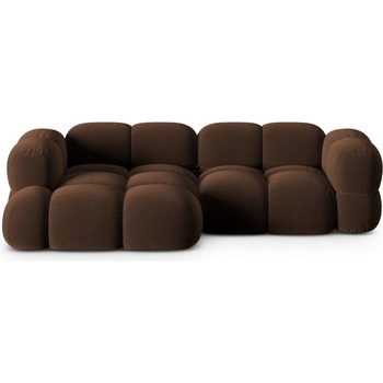 Cosmopolitan Design Тъмнокафяв кадифен ъглов диван (ляв ъгъл) Loretto - Cosmopolitan Design (COS_LC_120_F1_LORETTO3)