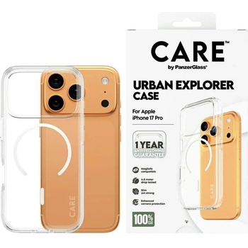 Panzer ГРИЖА от PanzerGlass Флагман Urban Explorer Case w. Бял MagSafe за iPhone 17 Pro - прозрачен (5715685026850)