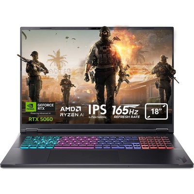 Acer Гейминг лаптоп Acer - Nitro 18 AI AN18-61-R14D, 18'', WQXGA, Ryzen AI 9, 165Hz, 64 GB RAM (NH.QYHEX.002_64ram)