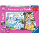 Ravensburger - Puzzle 3x49 Disney princesses and their pets - 40 - 99 piese