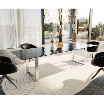 DELIFE Edge 300 x 100 sklo s reliéfem kouřově černé 3D design nerezová ocel úzký