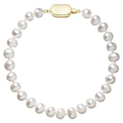Pavona perlový náramek z říčních perel se zapínáním ze 14 karátového zlata 923001.1/9269A bílý