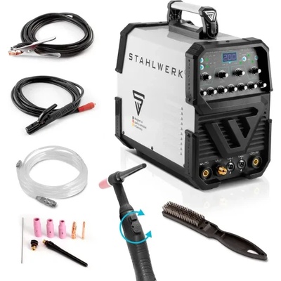 STAHLWERK Заваръчен апарат - електрожен STAHLWERK AC/DC WIG/TIG 200 Puls ST IGBT SET 1/ 10-200 А (1021)