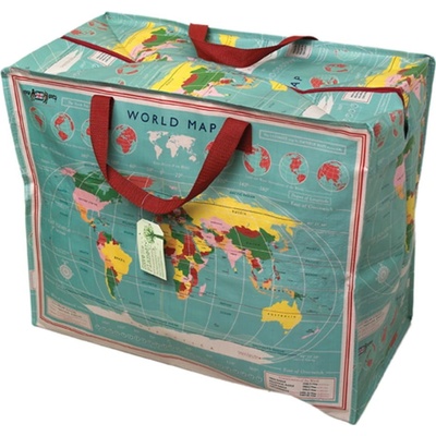Rex London World Map úložný box na oblečení 58 cm 48 cm 28 cm modrá