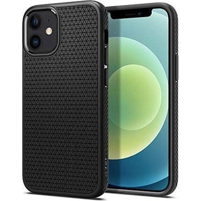 Spigen Liquid Air Case - силиконов (TPU) калъф с висока степен на защита за iPhone 12 mini (черен)