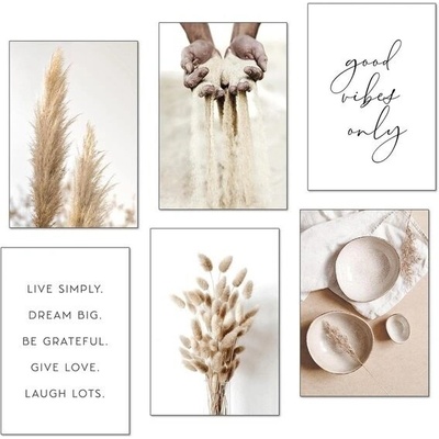 Sada plakátů - Boho styl - BEZ RÁMU - Obývací pokoj Ložnice Dívčí pokoj - Vyrobeno v Německu -