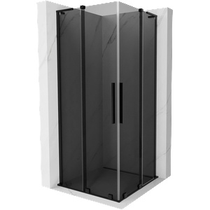 Mexen Velar L Duo плъзгаща се душ кабина 80 x 80 см, графит, черна - 871-080-080-02-43-70 (871-080-080-02-43-70)