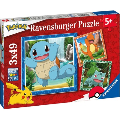Ravensburger Детски пъзел Ravensburger 3 x 49 части - Покемон (7005586)