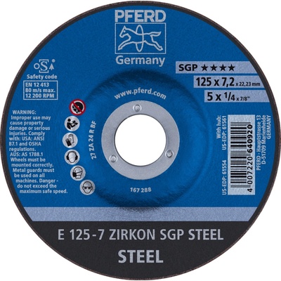 Pferd Brúsny kotúč 125 x 7,2 x 22,23 mm 4007220640920