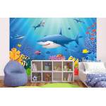 DIMEX ART Самозалепваща се флизелинова фототапета акула с коралов риф 375 x 250 см