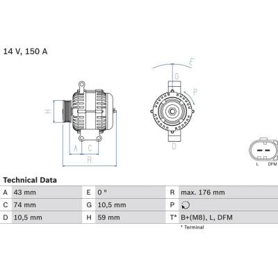 Alternátor BOSCH 0 986 047 910 (0986047910)