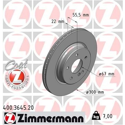 Brzdový kotúč ZIMMERMANN 400.3645.20 (400364520)