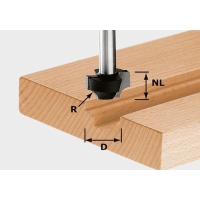 FESTOOL Ctvrtinová zaoblovací fréza HW S8 D23/R6