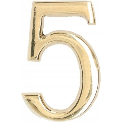 Číslo domu "5" na dveře 3d 5cm mosazné
